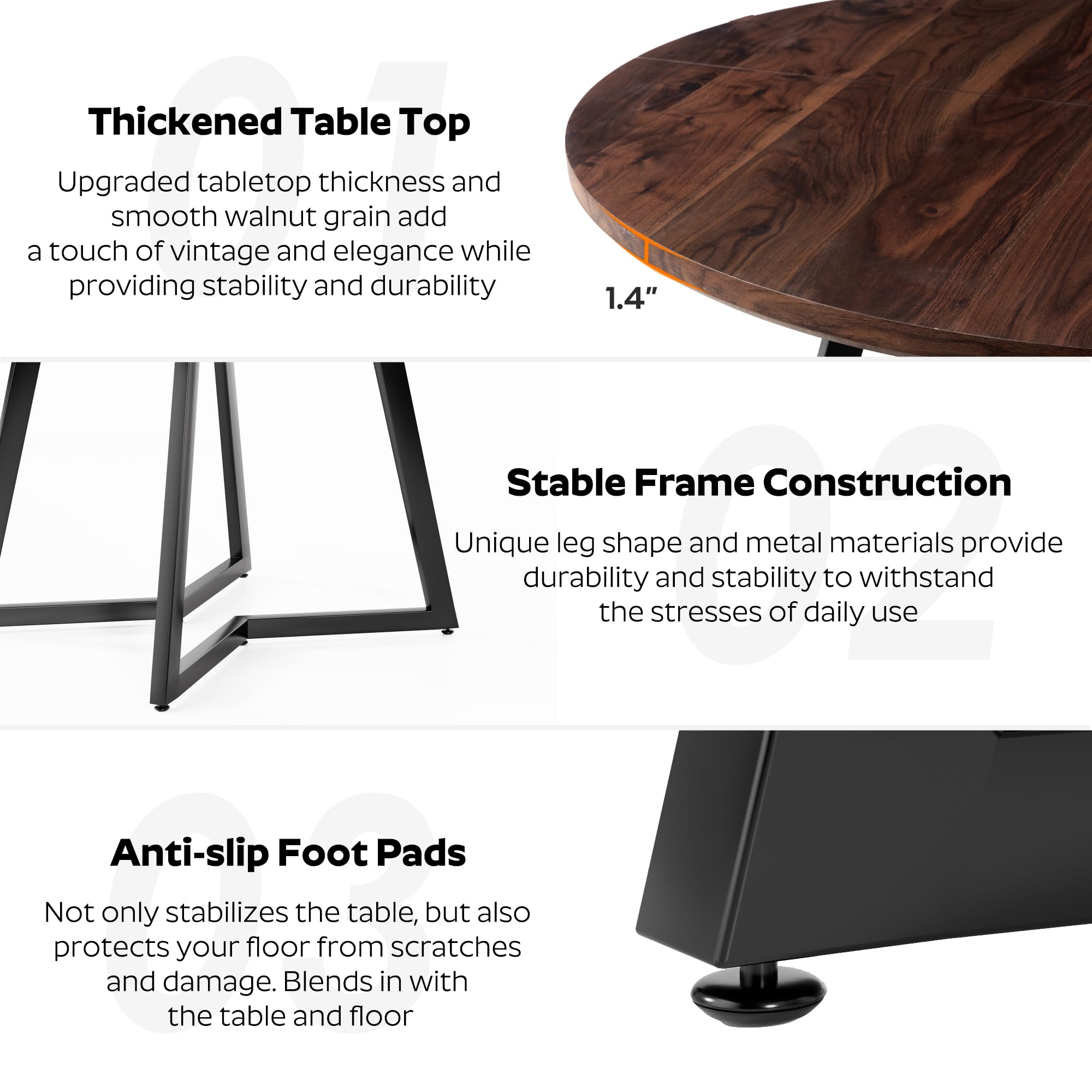 Amazon.com - RGZ Round Dining Table Set for 6, 47